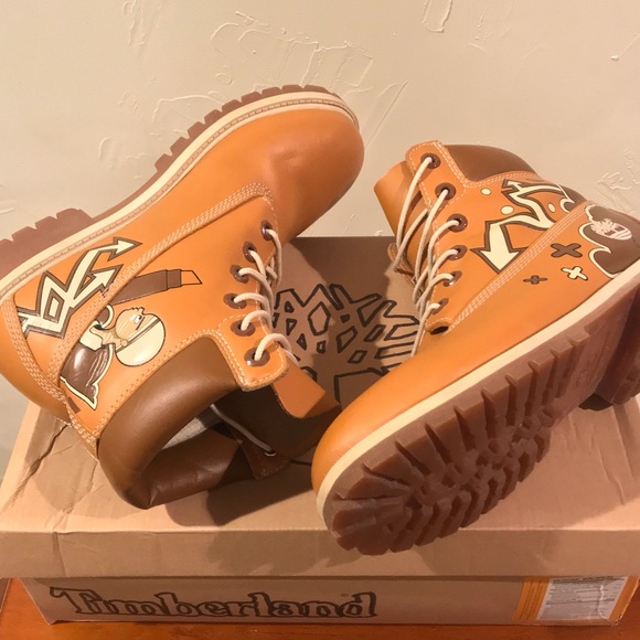 Timberland Custom Cartoon Boondocks Mens 7 Boots - Picture 2 of 7